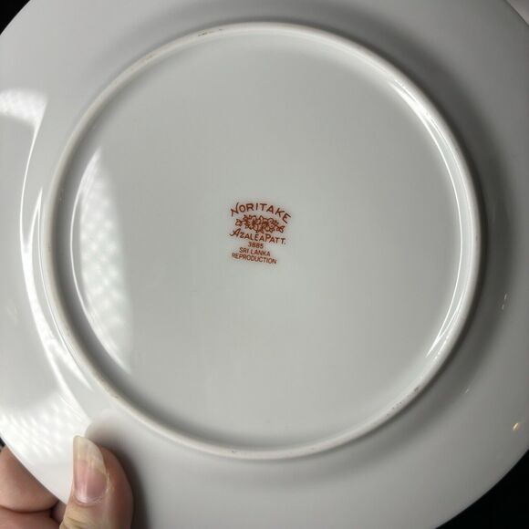 VTG Noritake China Azalea 8 1/4" Luncheon Salad Plates 6 Hand Painted Sri Lanka - Picture 3 of 5